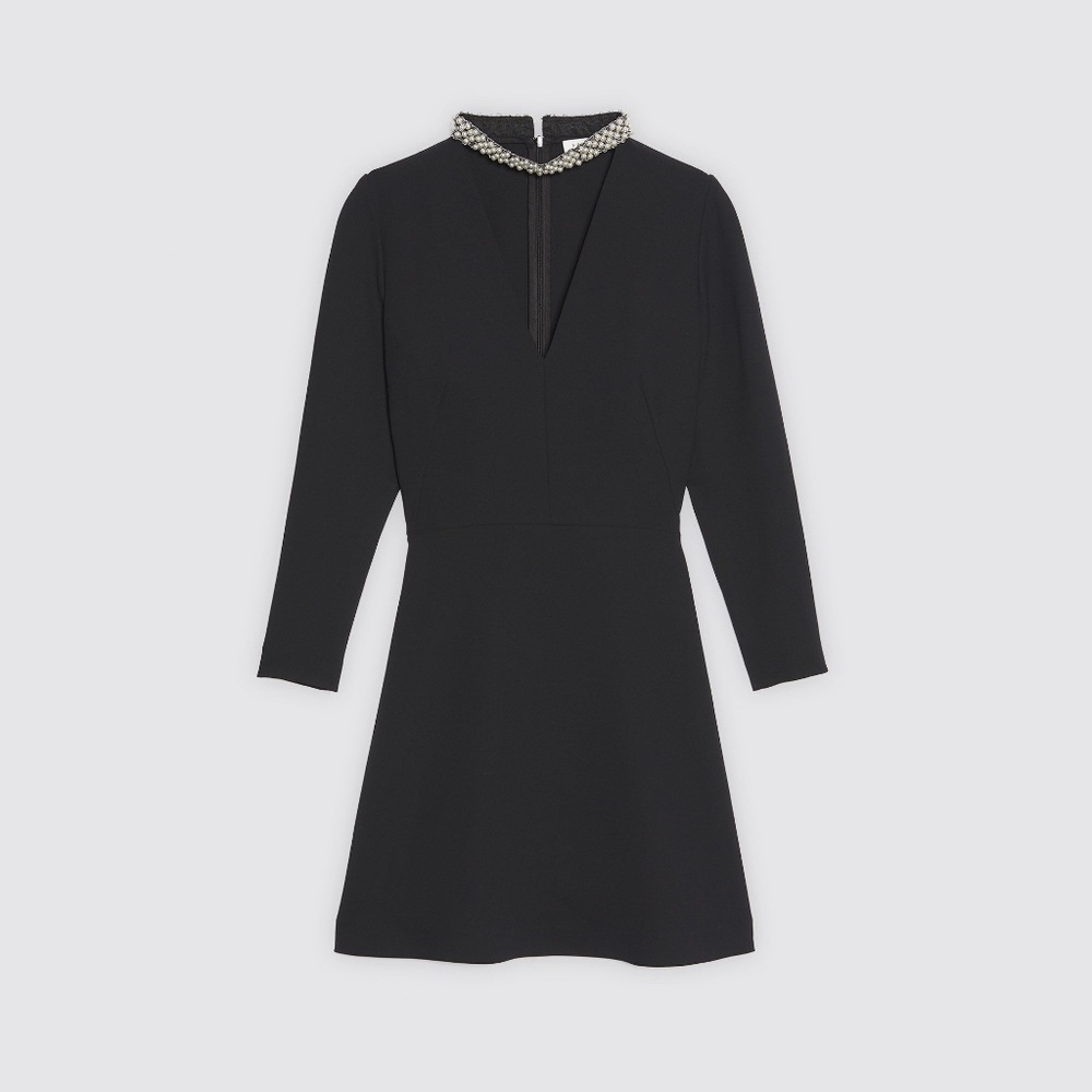 Sandro - black dress with pearl neck (New with Tags)